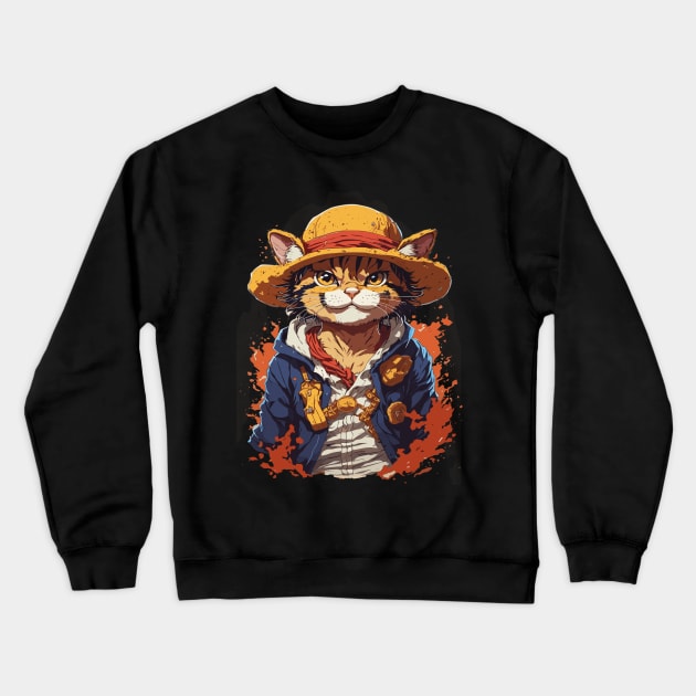Luffy Cat Crewneck Sweatshirt by Lug
